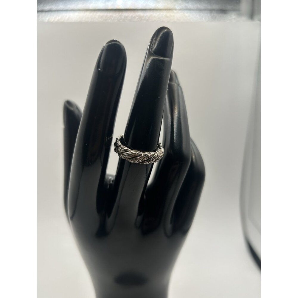 John Hardy Classic Chain Twist Filigree Sterling Silver Ring  Size 7